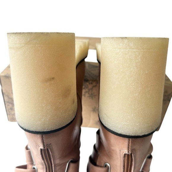 Free People leather strappy cutout ankle boot Jesse tan lug sole beige camel 37 - Picture 13 of 16